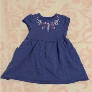 Blue Kids Dress with Embroidery